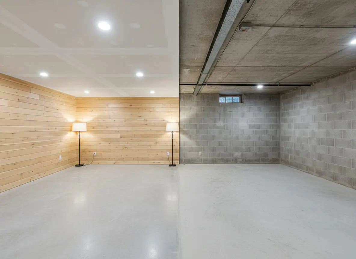Basement finished in halves in Sutton
