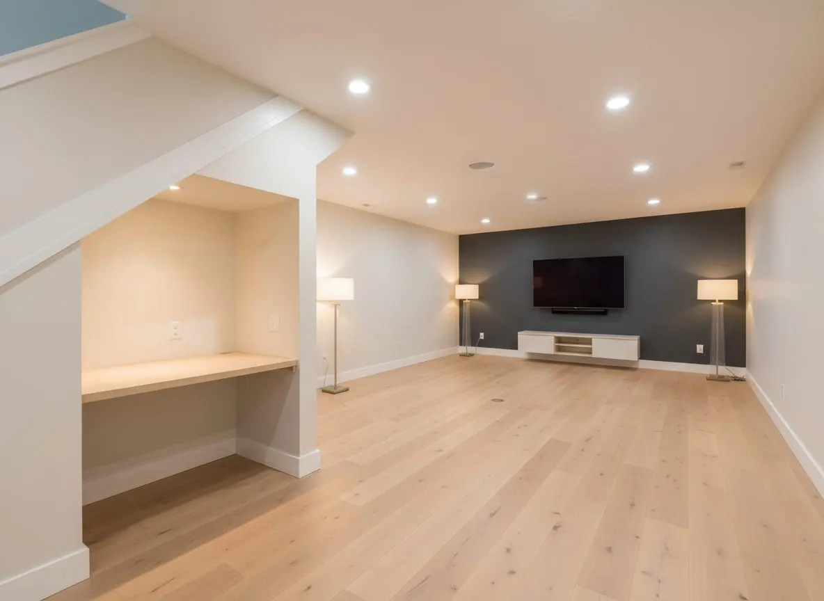 Open family room and study in Greendale
