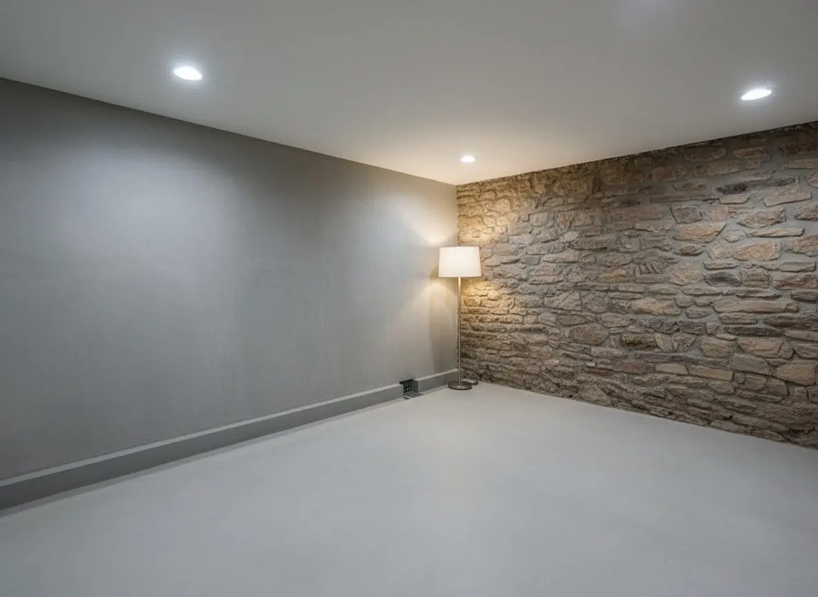 One wall drained, uphill side in Paxton